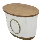 Ovalt träskåp med topp och rundade insatser med 2 dörrar - Rachel Viadurini