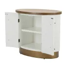 Ovalt träskåp med topp och rundade insatser med 2 dörrar - Rachel Viadurini