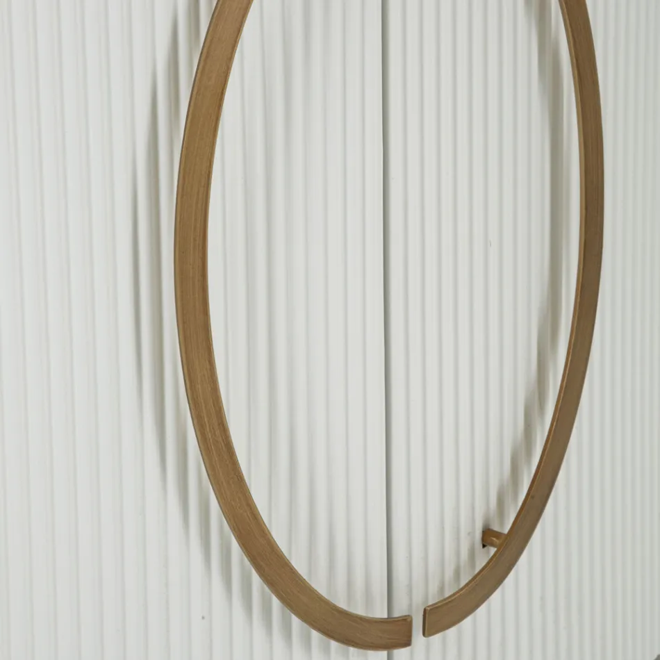 Ovalt träskåp med topp och rundade insatser med 2 dörrar - Rachel Viadurini