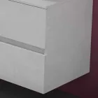 Upphängt badrumsskåp med dubbelt handfat - Mandrillo Viadurini