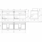 Upphängt badrumsskåp med dubbelt handfat - Mandrillo Viadurini