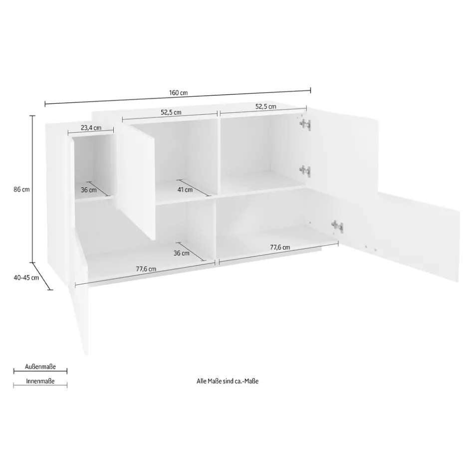Vardagsrumsmöbler 2 Dörrar och 2 Dörrar i Trä 2 Finisher - Therese Viadurini
