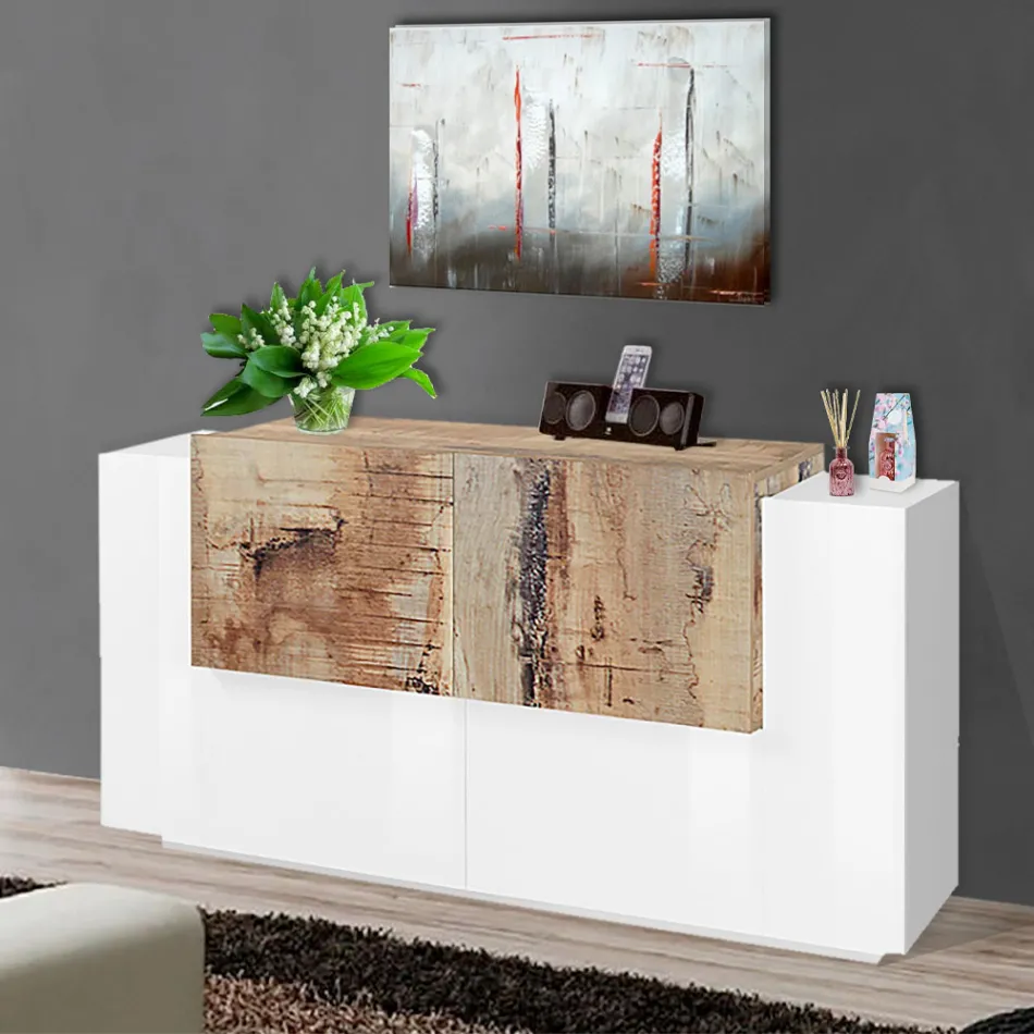 Vardagsrumsmöbler 2 Dörrar och 2 Dörrar i Trä 2 Finisher - Therese Viadurini