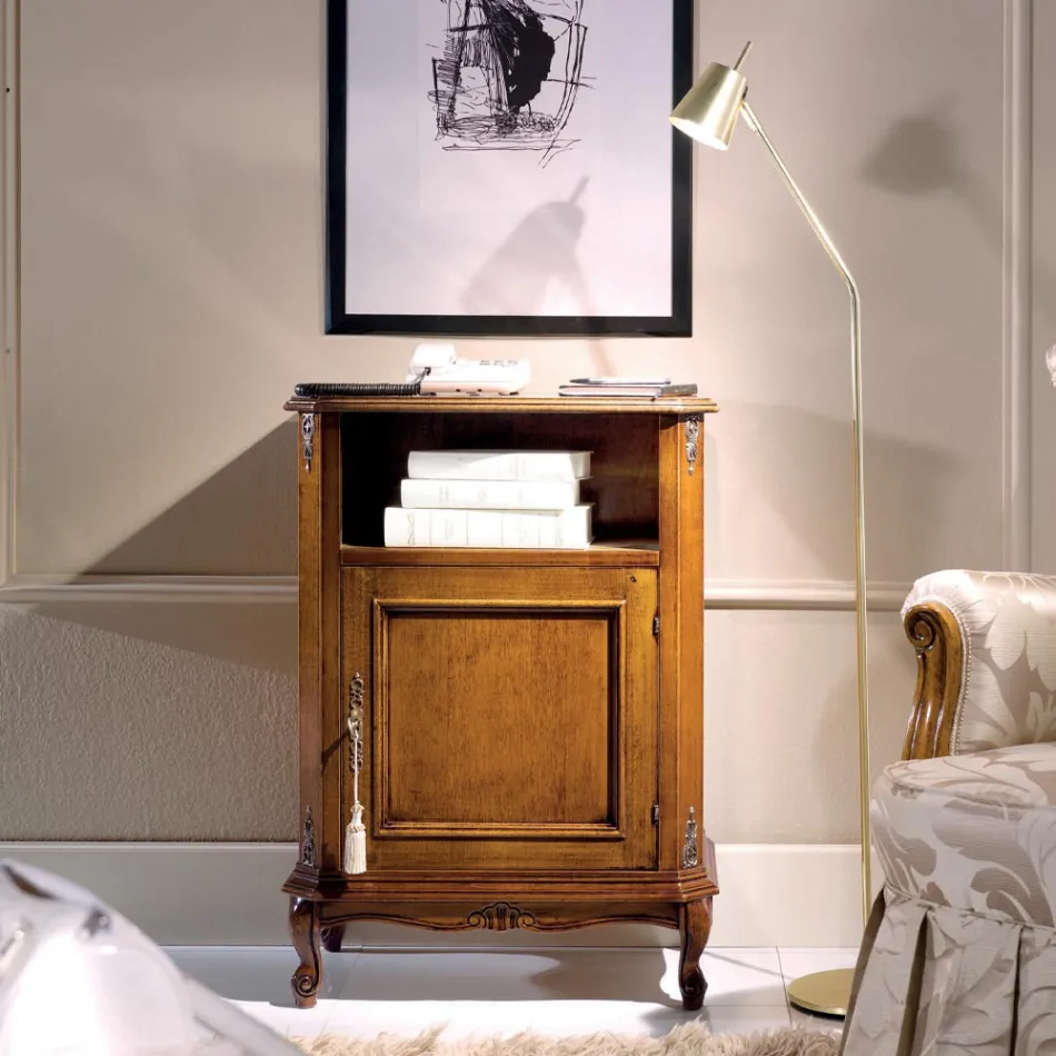 Klassisk telefonhållare i trä med dörr tillverkad i Italien - Richard Viadurini