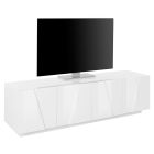 TV-skåp med 4 eller 6 dörrar i vitt trä, betong eller skiffer - Fjona Viadurini