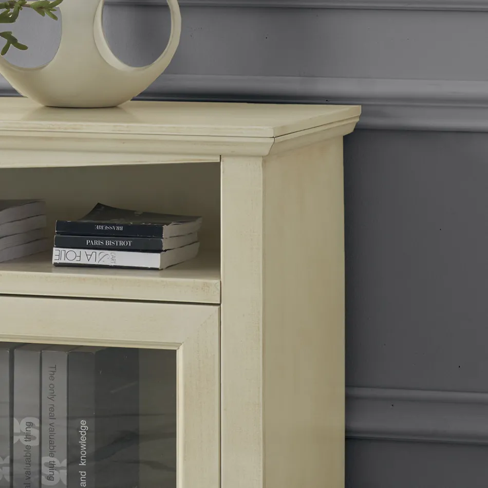 TV-bänk med 2 dörrar och 3 öppna fack Tillverkad i Italien - Ymir Viadurini