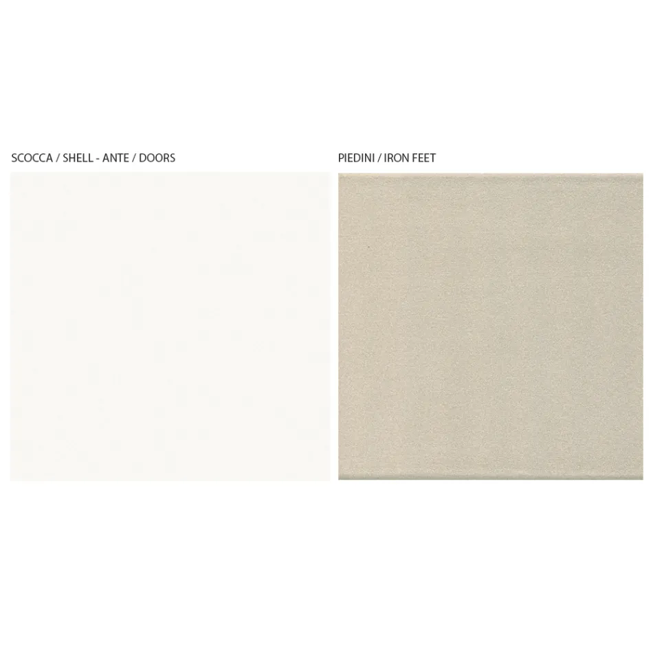 TV-skåp med 2 dörrar i Canaletto och vit finish Made in Italy - Kari Viadurini