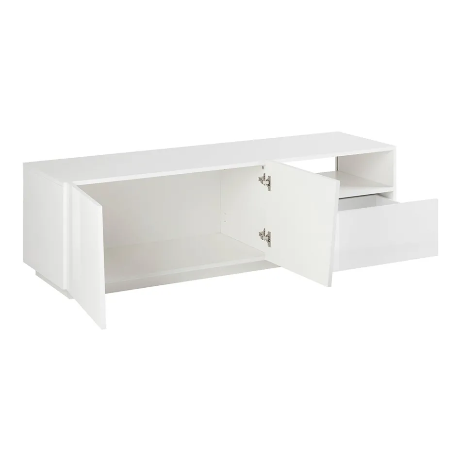 TV-skåp med 2 dörrar, en låda och ett öppet fack Tillverkat i Italien - Popilio Viadurini