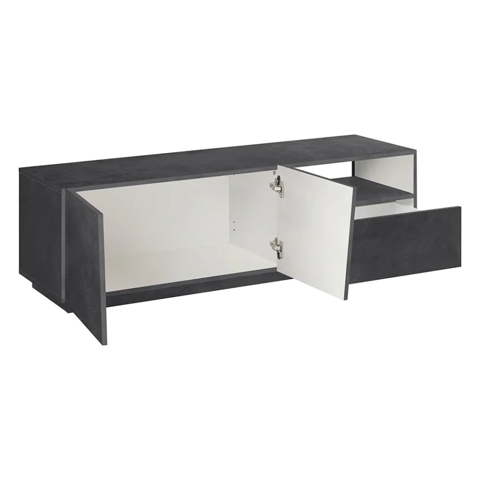 TV-skåp med 2 dörrar, en låda och ett öppet fack Tillverkat i Italien - Popilio Viadurini