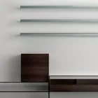 TV-bänk med 3 hyllor och gångjärnsförpackning Made in Italy - Roman Viadurini