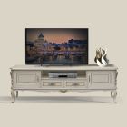 Lyxigt TV-skåp i vitt och silverträ Tillverkat i Italien - Cheverny Viadurini