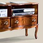 Trä TV-bänk 2 lådor Klassisk stil Made in Italy - Prince Viadurini