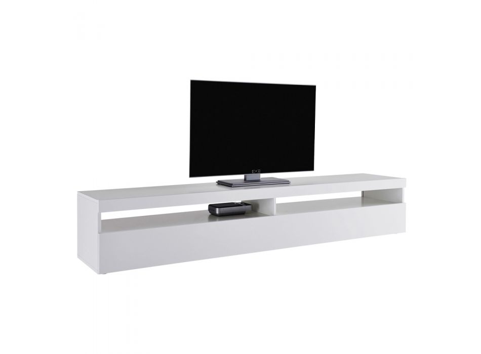 TV-skåp i vitt trä eller skiffer för vardagsrum 2 storlekar - Laurent Viadurini