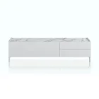 TV-bänk i trä med 1 dörr och 2 lådor - Tantalo Viadurini