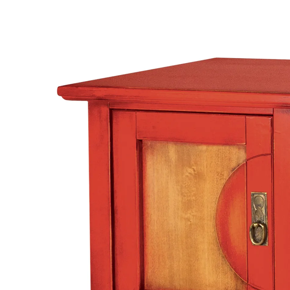 TV-bänk i fanerat trä med olika ytbehandlingar Made in Italy - Purusha Viadurini