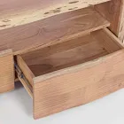 Modern TV-stativ i akaciaträ med 3 lådor Homemotion - Lauro Viadurini