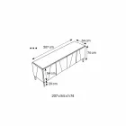 Vardagsrumsskåp i matt svart trä och spegelglas topp Liscio - Senese Viadurini