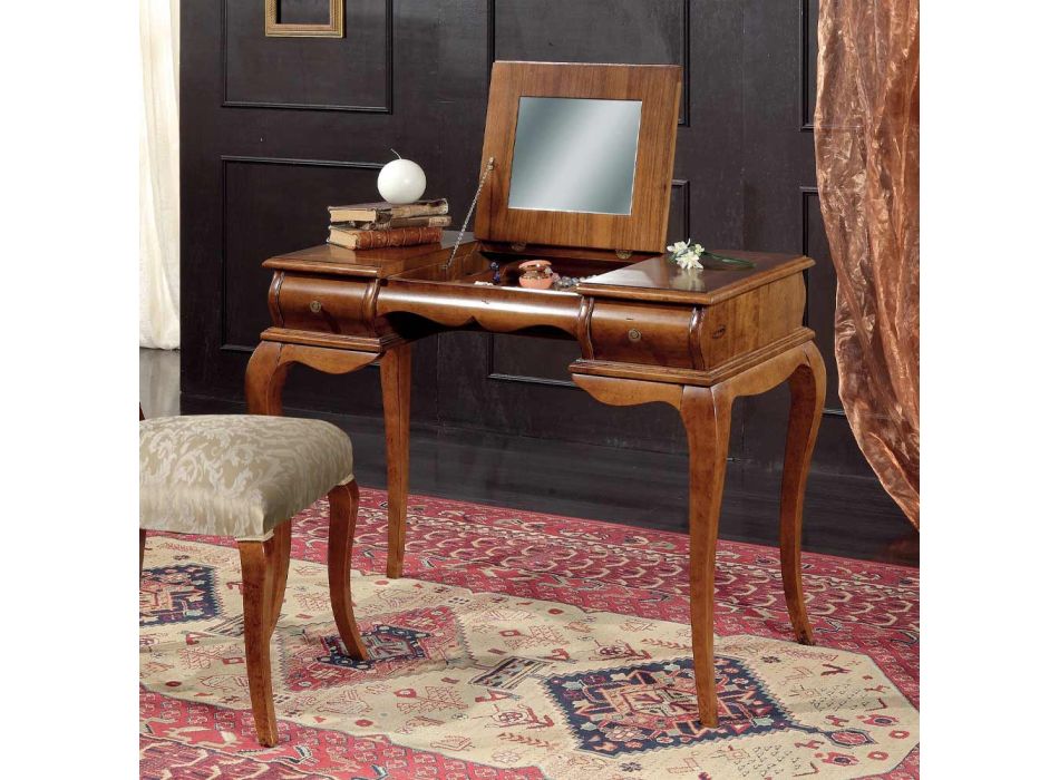 Klassiskt sminkbord i valnötsträ Tillverkat i Italien - Hastings Viadurini