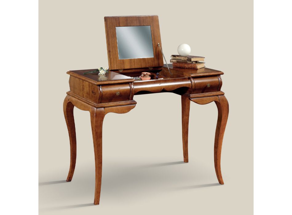 Klassiskt sminkbord i valnötsträ Tillverkat i Italien - Hastings Viadurini