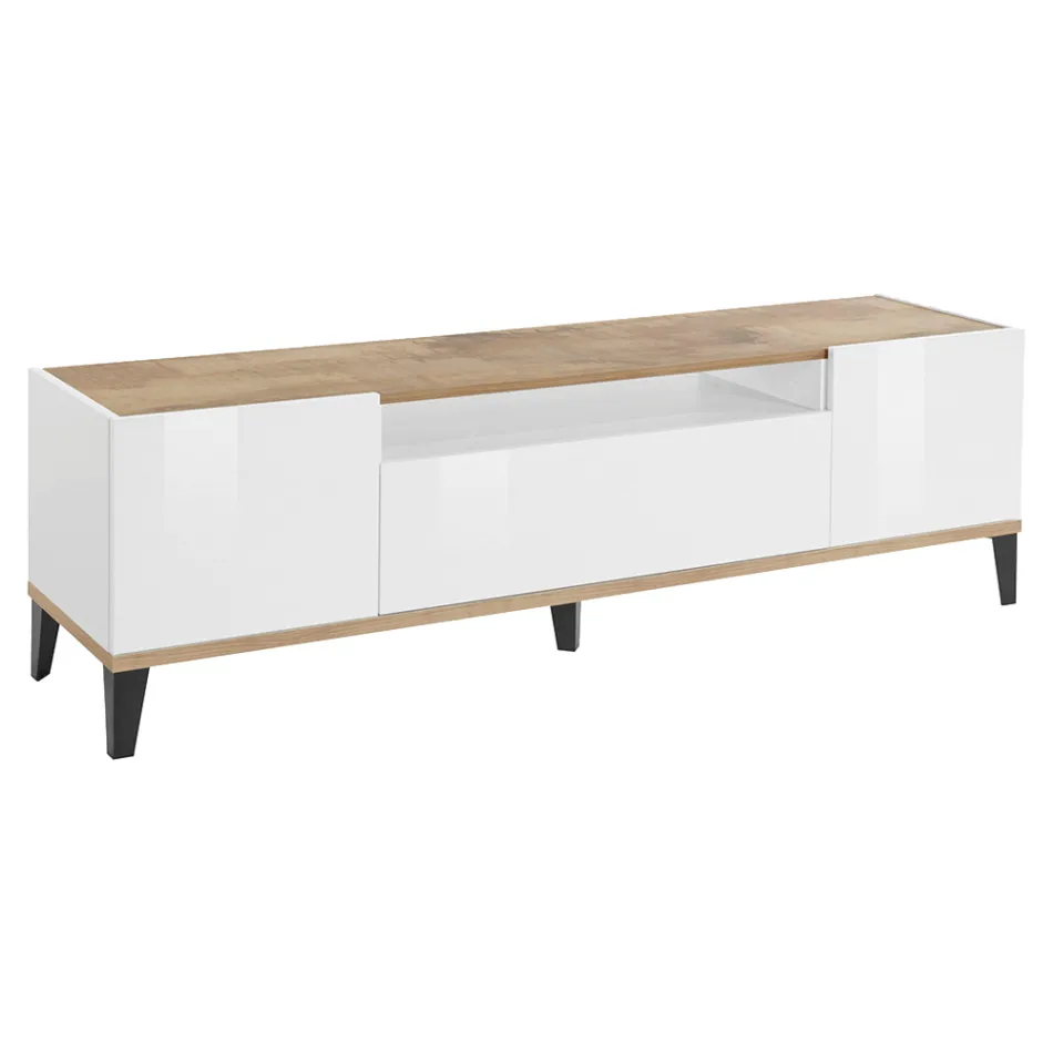 Mobil-TV i melamin 2 rum och 1 låda Tillverkad i Italien - Florentino Viadurini