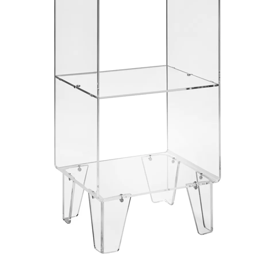 Transparent plexiglas Showcase italiensk design 4 hyllor - Raganella Viadurini