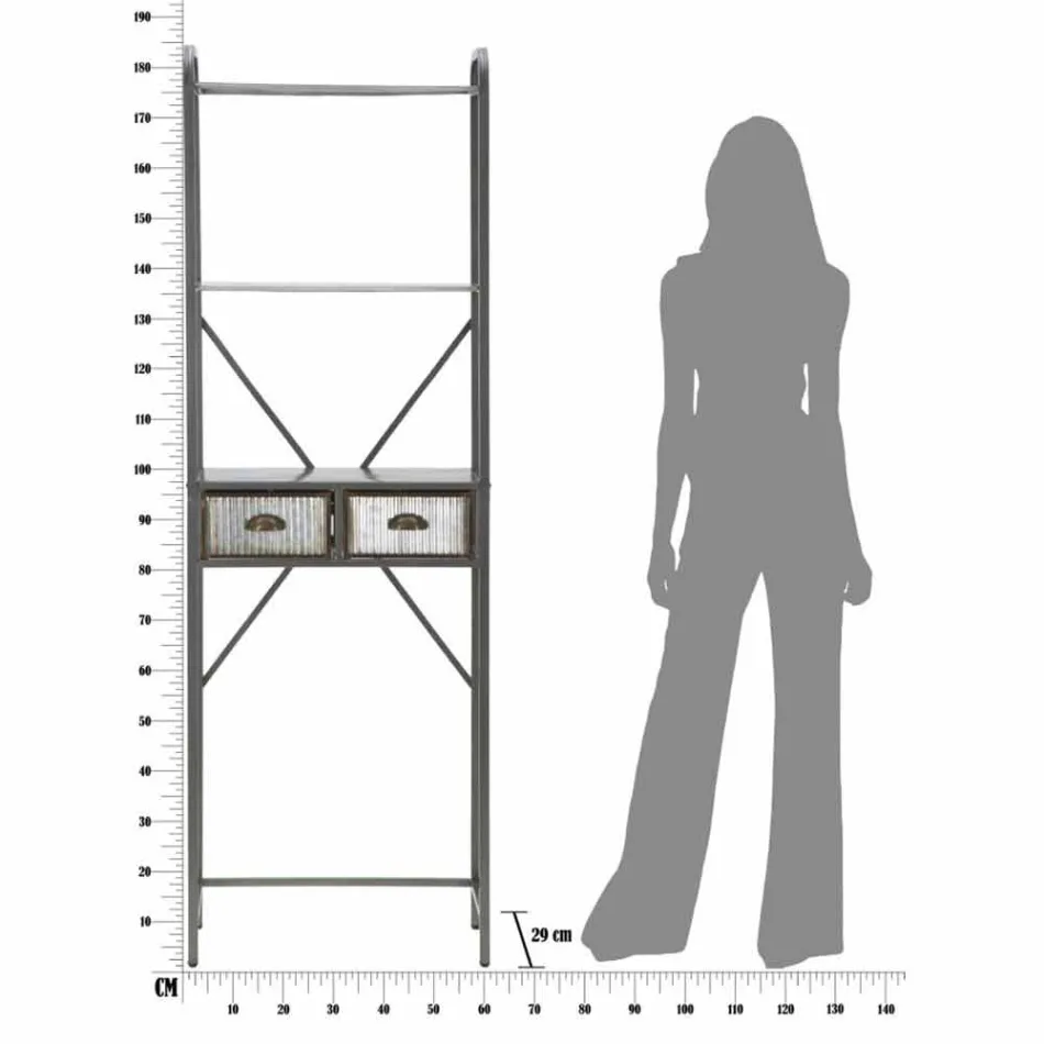 Modern design industriell järn badrum skåp - Pome Viadurini
