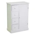 Träskåp för inomhusbruk med 1 dörr och 4 lådor - Meduse Viadurini