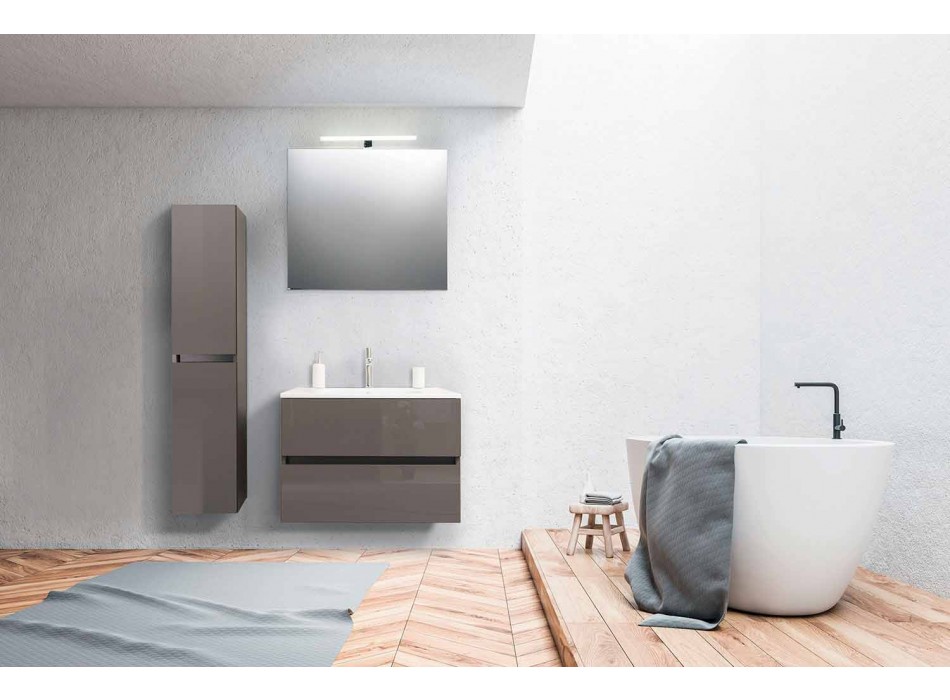Hängande badrumsmöbler i Mdf lackerat tillverkat i Italien - Becky Viadurini