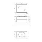 Hängande badrumsmöbler Bas 2 lådor, handfat och spegel, Precious - Renga Viadurini