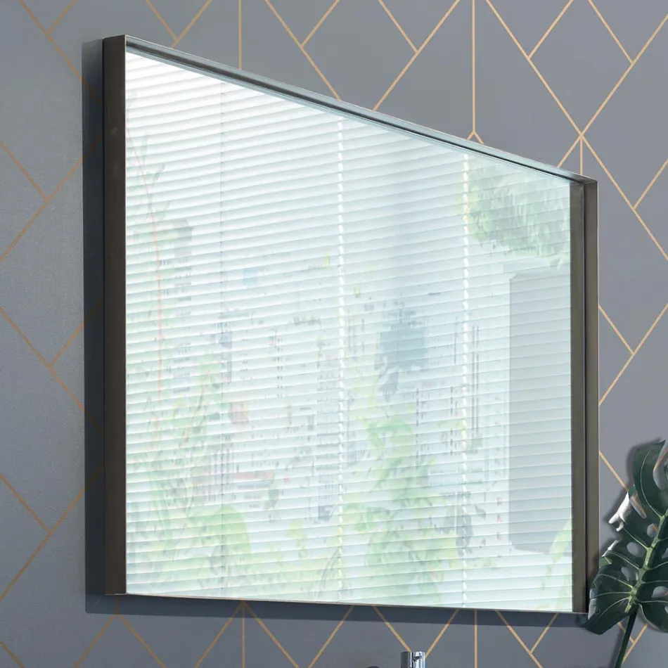 Upphängda badrumsmöbler i trä, metall och keramik W96 cm, Precious - Renga Viadurini