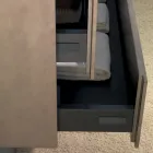 Upphängda badrumsmöbler i trä, metall och keramik W96 cm, Precious - Renga Viadurini