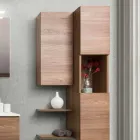 Hängande design badrumsmöbler i Melamine Walnut - Becky Viadurini