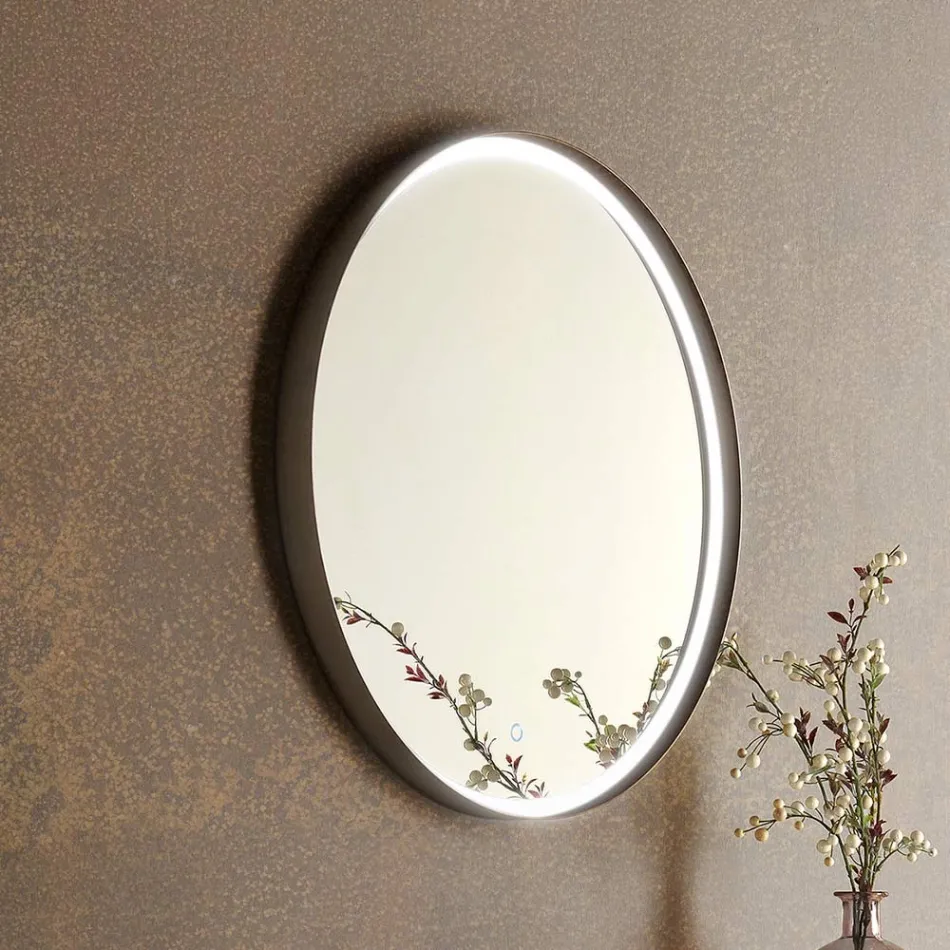 Upphängda badrumsmöbler i metall, MDF-trä och stonelight tillverkad i Italien - Renga Viadurini