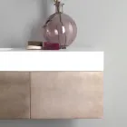 Upphängda badrumsmöbler i metall, MDF-trä och stonelight tillverkad i Italien - Renga Viadurini