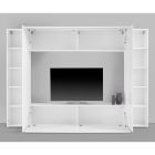 Vardagsrumsmöbler Tv-bänk i glansigt vitt trä 3 kompositioner - Fabienne Viadurini