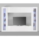 Vardagsrumsmöbler Tv-bänk i glansigt vitt trä 3 kompositioner - Fabienne Viadurini