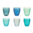 Moderna blåfärgade glasögon 6 delar vattenservice - Mazara Viadurini