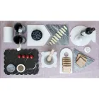 Murbruk i vit Carrara-marmor med trästöt tillverkad i Italien - Winda Viadurini