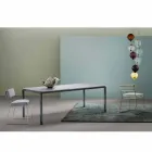 Mitt hem Bebop designbord vit marmor H74xL210cm gjord i Italien Viadurini