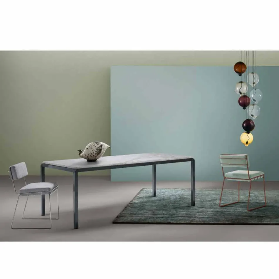Mitt hem Bebop designbord vit marmor H74xL210cm gjord i Italien Viadurini