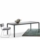 Mitt hem Bebop designbord vit marmor H74xL210cm gjord i Italien Viadurini