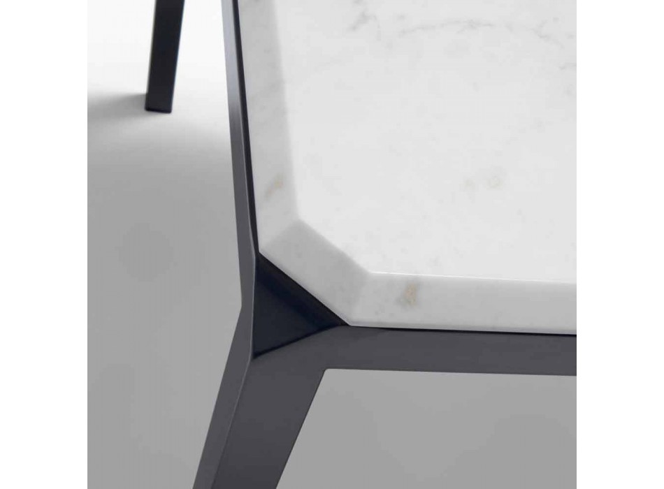 Mitt hem Bebop designbord vit marmor H74xL210cm gjord i Italien Viadurini
