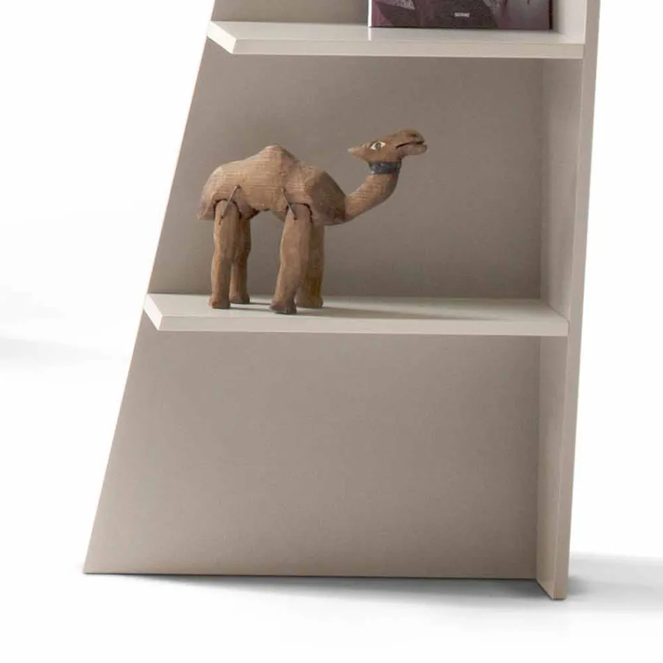 Mitt hem Esquina designhörn bokhylla MDF lackerat H220cm tillverkat i Italien Viadurini