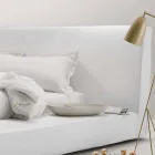 My Home Long Island vadderade läder dubbelsäng gjord i Italien Viadurini