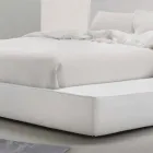 My Home Long Island vadderade läder dubbelsäng gjord i Italien Viadurini