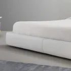 My Home Long Island vadderade läder dubbelsäng gjord i Italien Viadurini