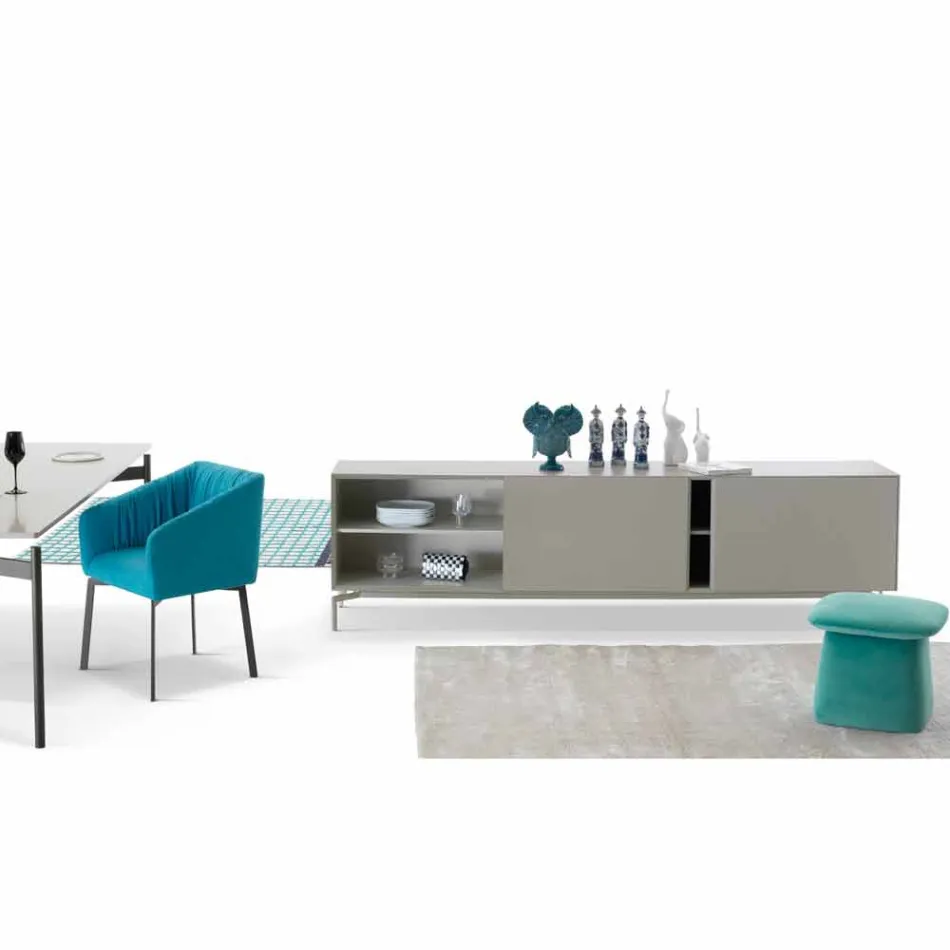 My Home Mirage design skänk i lackad MDF H71xL210cm tillverkad i Italien Viadurini