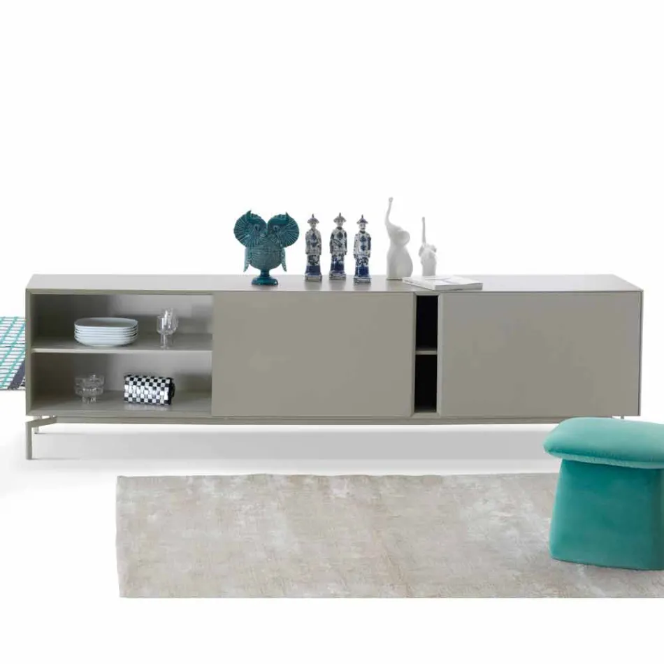 My Home Mirage design skänk i lackad MDF H71xL210cm tillverkad i Italien Viadurini