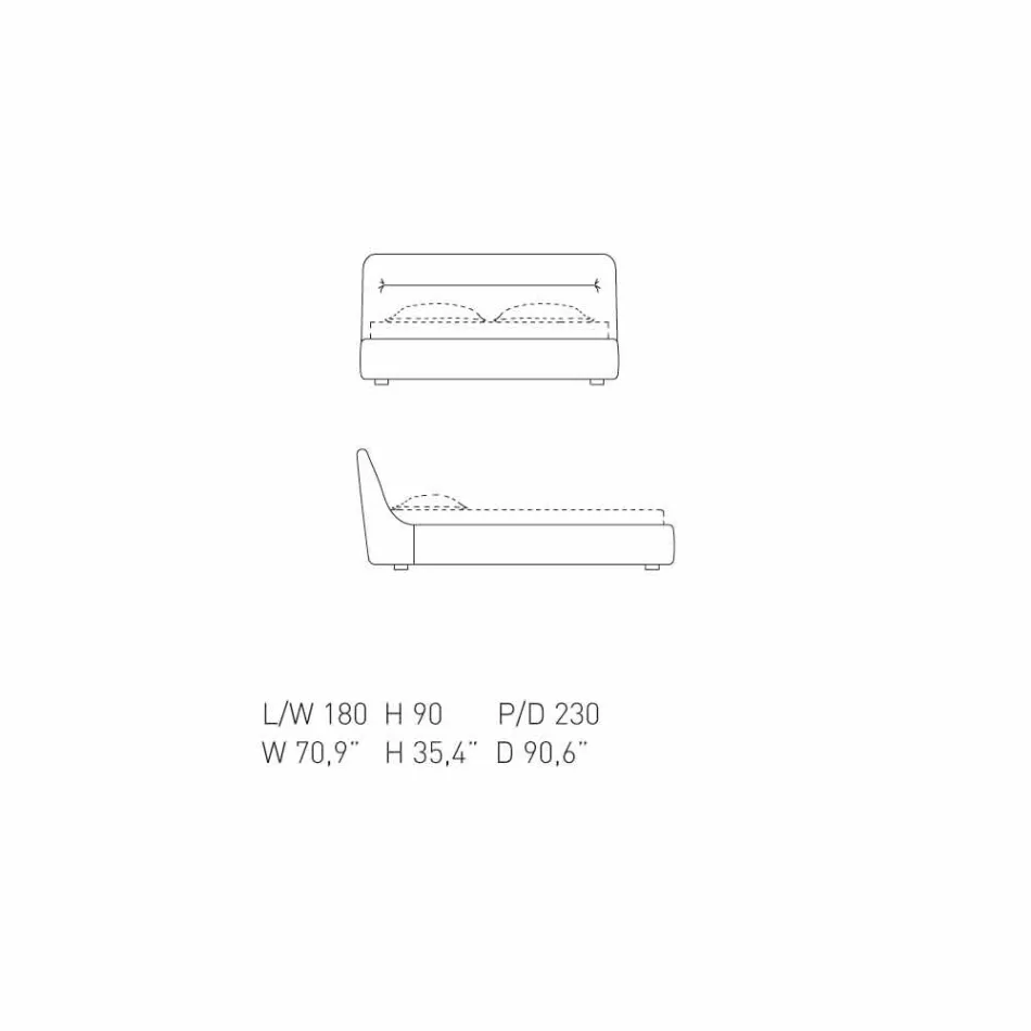 My Home Sleepway stoppad dubbelsäng 180x90cm gjord i Italien Viadurini