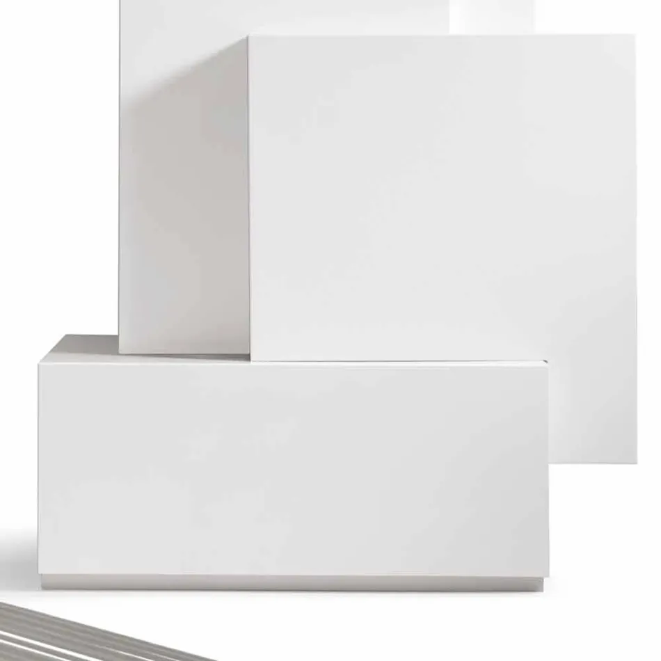 Mitt hem Tetris mobila vardagsrumsdesign MDF H196cm gjord i Italien Viadurini